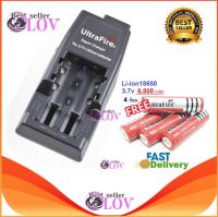 LOV Ultrafire ที่ชาร์จถ่าน 2 ก้อน 3.7V รุ่น WF-139+Ultrafire ถ่านชาร์ต 18650 3.7V 6800 mAh สีแดง (4 ก้อน)