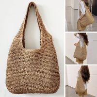 ?Dream Best? Summer Straw Bag Women Handmade Woven Shoulder Bag Large Capacity Beach Bag Fashion Vacation Handle Bag Bohemia Totes