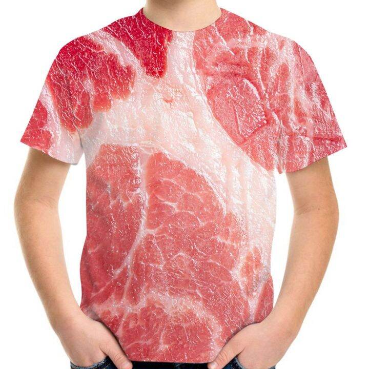 food-sausage-chili-meat-3d-t-shirt-for-boys-girls-4-20y-teen-children-beef-tee-pork-streetwear-clothes-kids-baby-fashion-t-shirt