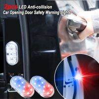 2pcs Anti-collision Led Strobe Anti-tail Light Safety Wiring-free Car Door Opening Induction Change Decoration Car Door Warning Bulbs  LEDs HIDs