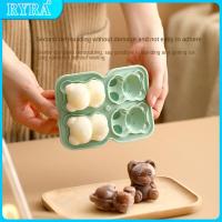 Quick Demolding Ice Block Mold Bear Box Creative Cute Self-made Mold Ice Cream Tools Ice Lattice Silica Gel Ice Maker Ice Cream Moulds