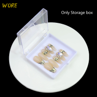 ?【Lowest price】WORE Nail Art Organizer กล่องบรรจุเล็บปลอมแสดง Stand Gift Jewelry Storage BOX