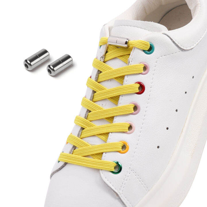 24 Colors Elastic Shoelaces Round Metal Lock No Tie Shoe Laces For Sneakers Man And Woman Lazy