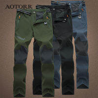 กางเกงผู้ชายแห้งเร็วกลางแจ้งเย็บสีภูเขาปีนเขา Pantalones ผู้ชายเสื้อผ้า Windproof กางเกงขายาวชาย6XL ใหม่