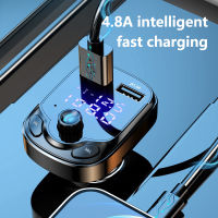 Digital 5.0 Bluetooth Car Charger เครื่องส่งสัญญาณ FM 3.1A Fast Charger เครื่องเสียงรถยนต์ Bluetooth Receiver Dual USB Car Adapter เครื่องเล่น MP3