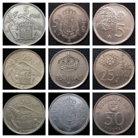 【CC】❦  Spain 5 25 50 peseta Commemorative Coins Europe Original Coin Old