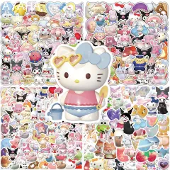 100pcs Mixed Sanrio Stickers Hello Kitty Cinnamoroll Kuromi My