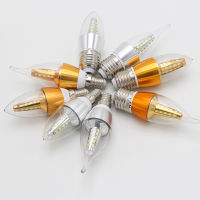 10PcsLot LED Bulb Candle E14 E27 5W 7W 9W 12W Golden Aluminum light AC 220V Lamp Cool Warm White Lampada Bombillas Lumiere Lamp