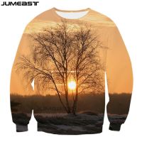 Jumeast เสื้อสเวตเชิ้ต3D ผู้ชายผู้หญิงเสื้อยืดแขนยาวแนว Streetwear โอเวอร์ไซส์ลายทิวทัศน์สวยงามเสื้อท่อนบนเสื้อถักแบบสวมหัว Sp