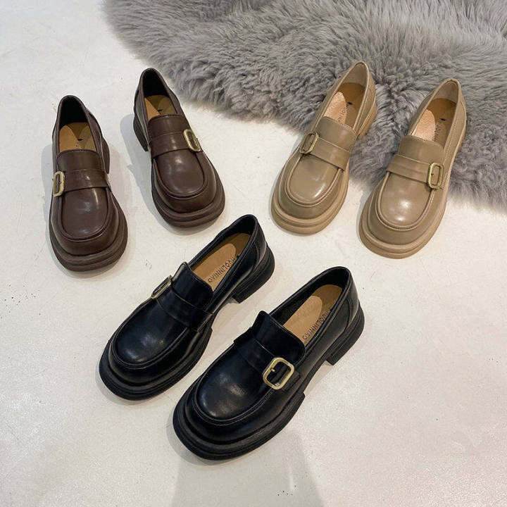 kkj-mall-ladies-shoes-2022-summer-new-r-single-shoes-womens-thick-bottom-summer-niche-design-british-style-plus-velvet-loafers-small-leather-shoes