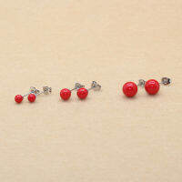 Titanium Red Nature Pearls Stud Earrings The Metal is 316L Stainless Steel No Fade Allergy Free