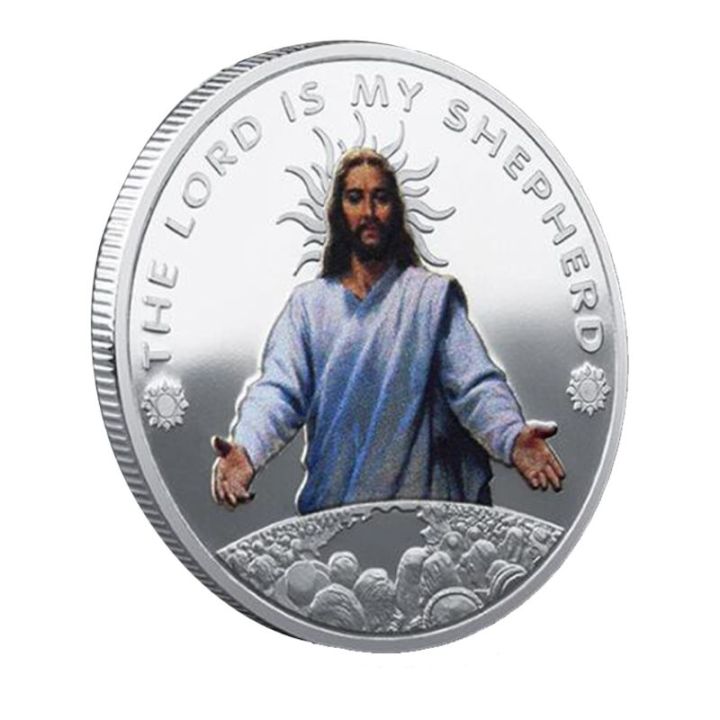 40ja-ของที่ระลึกคอลเลกชันเหรียญที่ระลึกชุบทองพระเยซูคริสต์ศาสนาที่ไว้ใจได้