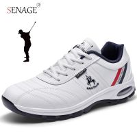 SENAGE New Classic Style Quality Golf Shoes Men Anti-Slip Outdoor Light Weight Walking Sneakers Spikless Golf Sneakers