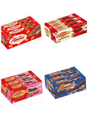 United Almond Bar ยูไนเต็ดอัลมอนด์ บาร์ อัลมอนด์เคลือบช็อกโกแลต 19 กรัมX12 ซอง