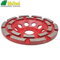 DIATOOL 5inch Diamond Double Row Grinding Cup Wheel For Concrete Abrasive Material 125mm Grinding Wheel Bore 22.23mm