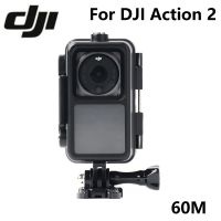 อุปกรณ์เสริม DJI Osmo Action 2ตัวเคสกล้องกันน้ำสำหรับดำน้ำใต้น้ำ60ม. เคสโทรศัพท์สีดำปกป้องกล้อง Action2 Dji