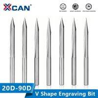 XCAN ดอกสลัก 10pcs 20/30/45/60/90 องศาตรง V บิตคาร์ไบด์ End Mills 3.175 Shank CNC Router Bit สําหรับงานไม้