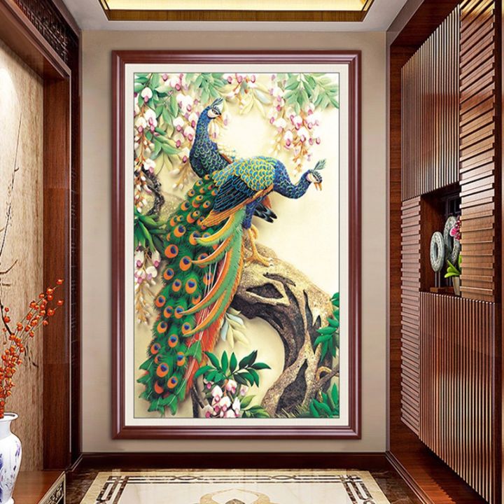 qianzehui-diy-5d-embroidery-round-diamond-peacock-magnolia-full-embroider-diamond-painting-cross-stitch-needlework