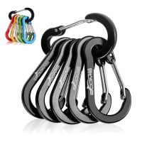 6/10/12pcs Outdoor Multifunction Small Carabiner Clips Camping Tool Mountaineering Buckle Steel Fishing Climbing Acessories