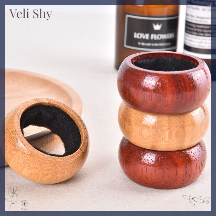 veli-shy-ปลอกขวดไวน์ทำจากไม้ขวดไวน์ขวดไวน์แดงกันหยดน้ำแหวนคอหยุด