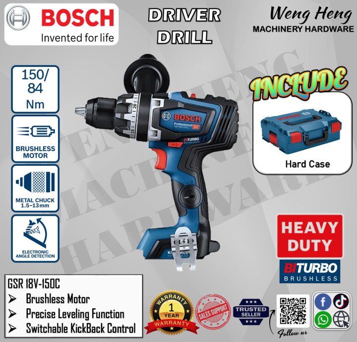BOSCH 18V Brushless Cordless Drill/Driver Model GSR18V150C Lazada