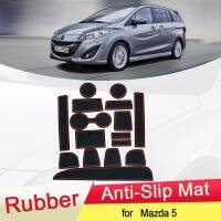 MK3 Mazda5สำหรับ Mazda 5 Premacy 2011 ~ 2016 2012Ruer ป้องกันการเสื่อกันลื่นร่องประตูกระดาษรองแก้วช่องที่รองแก้วอุปกรณ์ตกแต่งภายในรถ