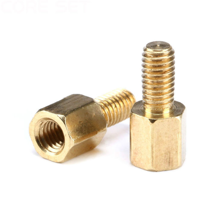 10pcs-m3-5-50-6mm-hex-head-brass-spacing-screws-threaded-pillar-pcb-computer-pc-motherboard-standoff-spacer-nails-screws-fasteners