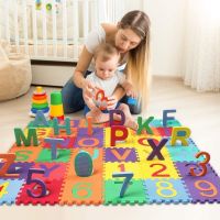 40Pcs Baby Foam Play Mat Children Car Educational Toys Interlocking Puzzle EVA Tiles Alphabet Numbers And Symbol 15*15cm