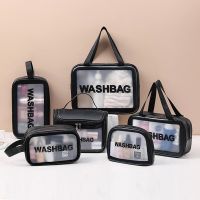 6pcs PU Women Travel Storage Bag Cosmetic Bag Makeup Bag Travel Organizer Bags Waterproof Washbag Transparent Cosmetic Cases