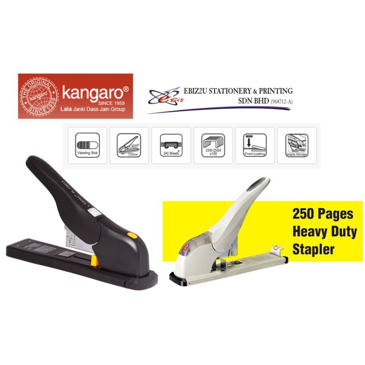 Kangaro Heavy Duty Stapler FL12M24 250 sheets (alat pengokot, kawat