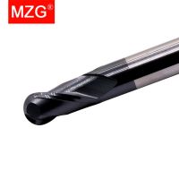 MZG 2 ขลุ่ยตัด HRC50 1mm 2mm 3mm 4mm 5mm มิลลิ่งเครื่องจักรกลทังสเตนเหล็ก Sprial Bit Milling Cutter Ball Nose End Mill