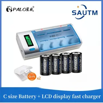 PALO 1.5V 6000mWh Rechargeable Battery C size USB Rechargeable lithium  battery LR14 Batteries charged by Type C USB cable