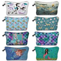 Mermaid Printing Cosmetics Bag Women 39;s Makeup Organizer Storage Toiletries Store Special Gift Accessory Traveler Kit Kid Present