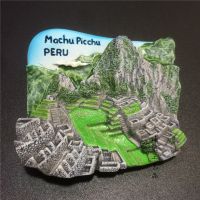 Peru Machu Picchu ซากปรักหักพังแม่เหล็กติดตู้เย็นเรซิ่นของที่ระลึกสำหรับนักท่องเที่ยวแม่เหล็กของขวัญตกแต่งห้องครัวบ้านสติกเกอร์ติดตู้เย็น