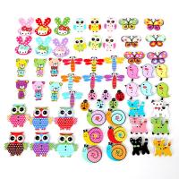 50-100pcs Owl/Cat/Snail/Butterfly/Bear Animal Shaped 2 Holes Wooden Buttons DIY Sewing Scrapbooking Kid Craft Garment Accessory Haberdashery