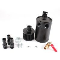 Durable Racing Baffled 2-Port Oil Catch Can Tank Auto Vehicle Replacement Air-Oil Separator Waste Gas Oil Recover Pot