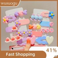 WUSUOGU 8Pcs หวานหวานแหววว คลิปผมรัก สีลูกอมสี น่ารักน่ารักๆ อุปกรณ์เสริมผม แฟชั่นสำหรับผู้หญิง คลิปหน้าม้าแบบหนีบ Barrettes บาร์เร็ตต์ สาวๆ