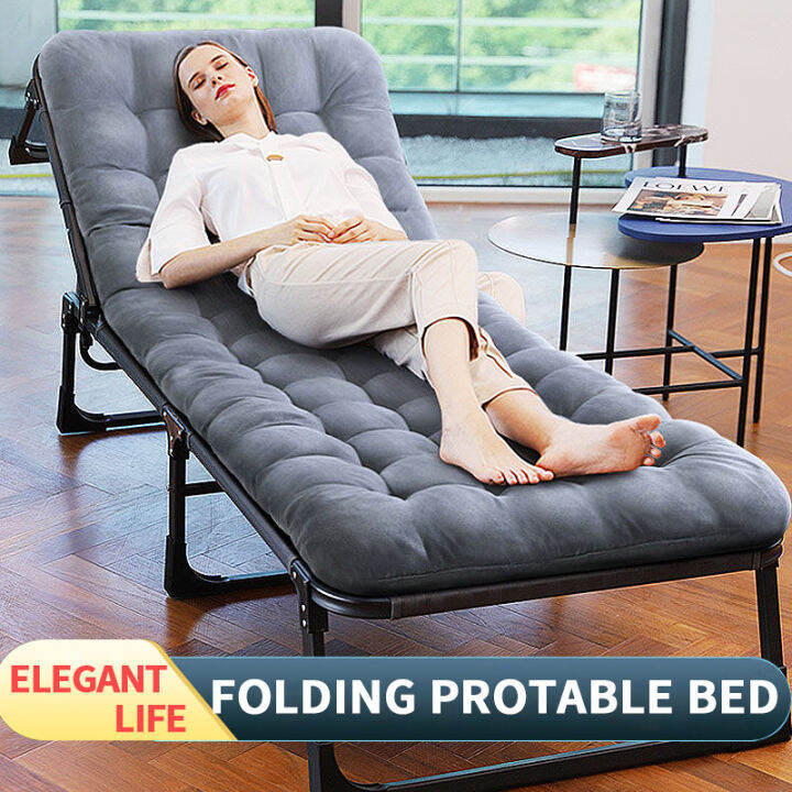 【Local Delivery】Folding Protable Bed Outdoor Adjustable Family Nap Bed ...