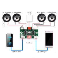 บอร์ด PAM8403เครื่องขยายเสียงดิจิตอลขนาดเล็ก DC 5V 4ช่อง3W * 4แอมป์เสียงสเตอริโอพร้อมสายสำหรับลำโพงโต๊ะแลปท็อป