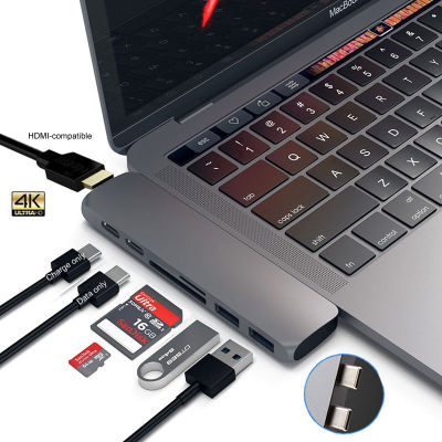 Mompible USB C Hub Thunderbolt 3 Dock กับ HDMI-เข้ากันได้ Rj45 1000M อะแดปเตอร์ TF ตัวอ่าน SD PD 3.0สำหรับ Macbook Pro/ Air M2 Type-C