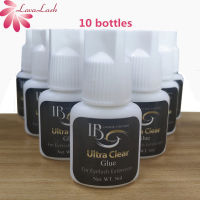 Free Shipping Original 10Bottles Korea IB Ibeauty Ultra Clear Glue Fast Drying Eyelash Extensions Glue White Cap 5ml lashes glue