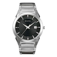 Bulova Classic Quartz Mens Watch, Stainless Steel, Silver-Tone Silver Tone/ Black