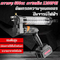 380W แบบชาร์จไฟได้ 24V แบตเตอรี่ลิเธียมไฟฟ้าแรงสูงอัตโนมัติแบบพกพาไร้สายปืนอัดจารบีรถขุด 600CC ท่อต่อแรงดันไฟฟ้าสูงสุด 12000PSI