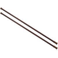 2X Extendable Telescopic Spring Loaded Net Voile Tension Curtain Rail Pole Rods,70-120cm,Wood Color