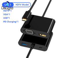 Type-C ถึง4K อะแดปเตอร์ VGA ที่รองรับ Hdmi 4-In-1 Hub Usb 3.0 Otg ชาร์จพลังงาน Pd พอร์ตสำหรับคอมพิวเตอร์มือถือโน๊ตบุ๊ค