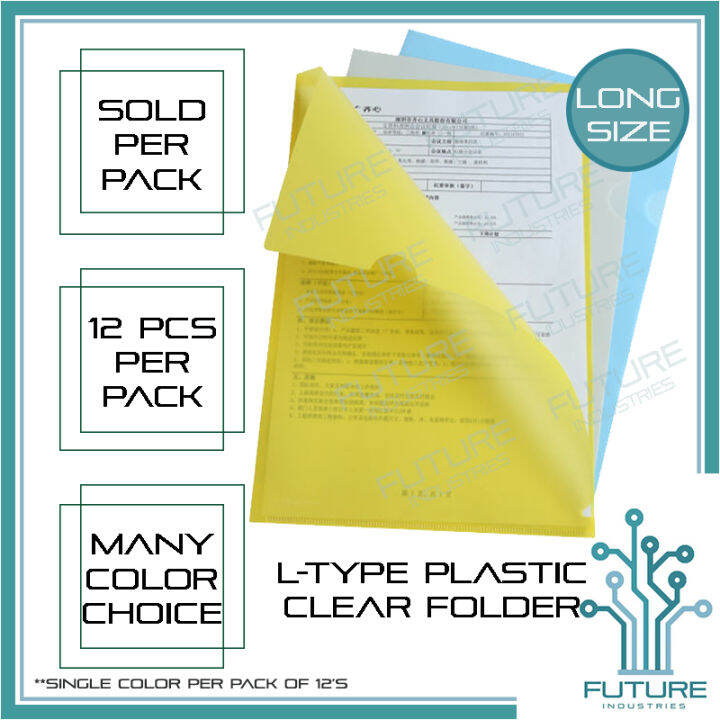 Clear Document Folder LType (12) PCS Ltype Transparent Plastic Folder