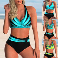 2022 New Swimsuit y High Waist Printed Women Bikini Set Beachwear Push Up Bathing Suit Female Swimwear Two Piece