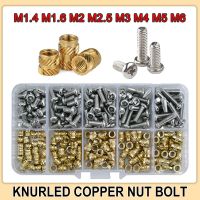 Brass Heat Set Nut Bolt Assortment Kit Thread Insert Nut and 304 Stainless Steel Screw Hot Melt  M1.4 M1.6 M2 M2.5 M3 M4 M5 M6 Nails  Screws Fasteners