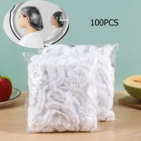 100pcs Disposable Shower Cap Elastic Mesh Shape Non-woven Bath Hat for Eyelash Extension Clear Waterproof Hair Hat Shower Cap Colanders Food Strainers