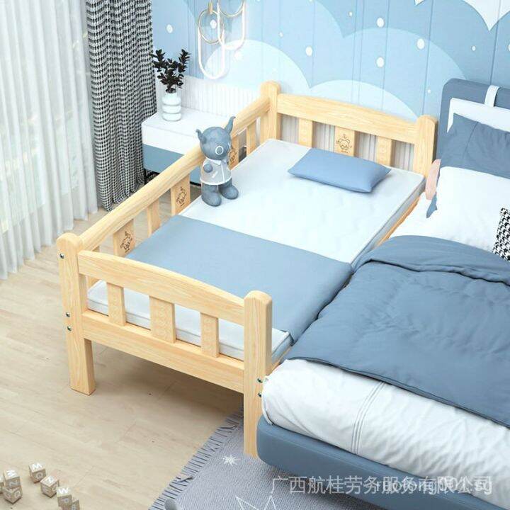 in-stock-baby-crib-small-bed-newborn-babies-bed-stitching-bed-solid-wood-childrens-bed-single-bed-childrens-supplies-with-fence-go00